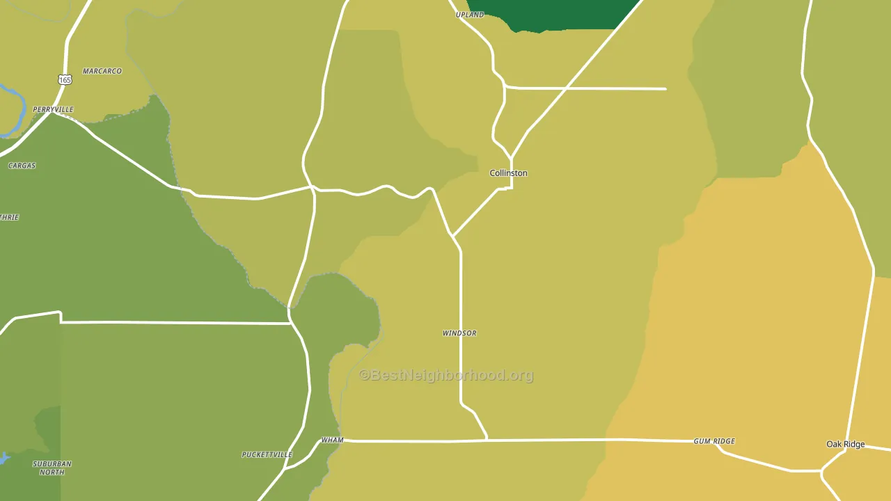 Collinston, LA block-group voter-turnout map