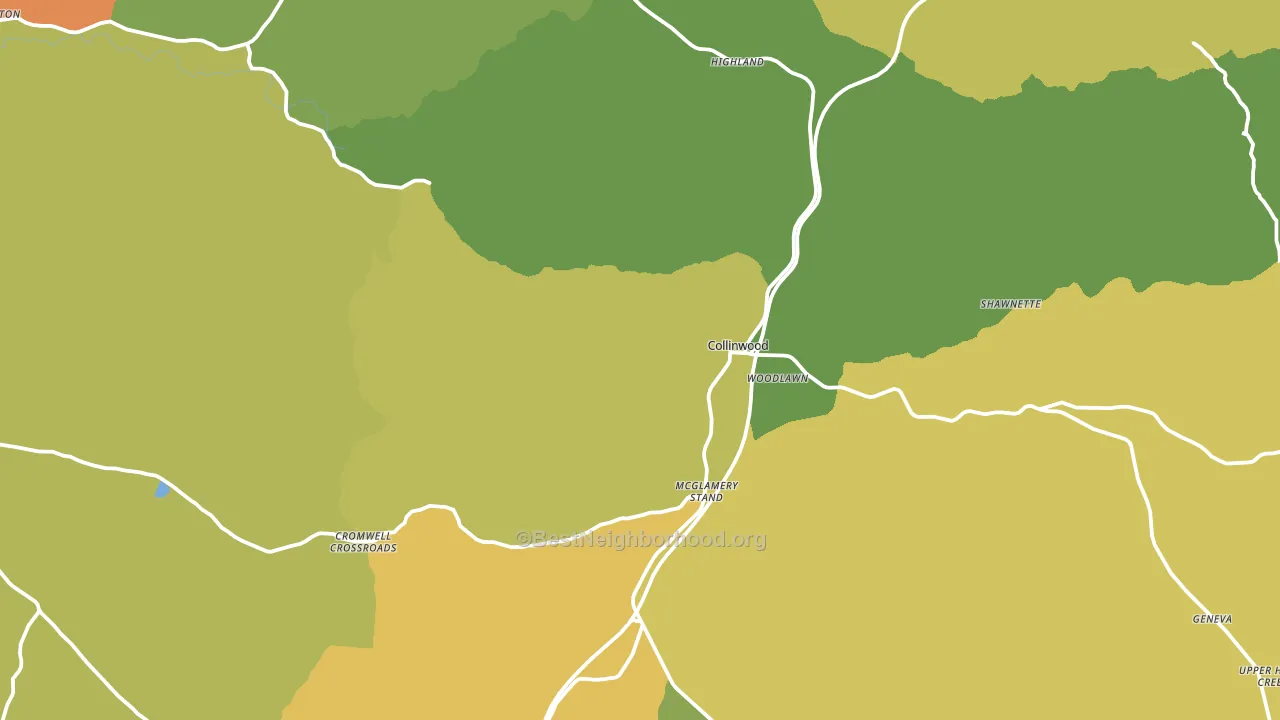 Collinwood, TN block-group voter-turnout map