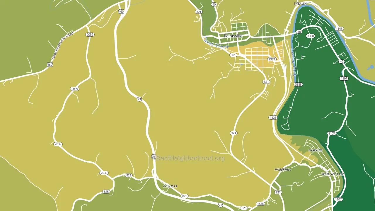 Collista, KY block-group voter-turnout map