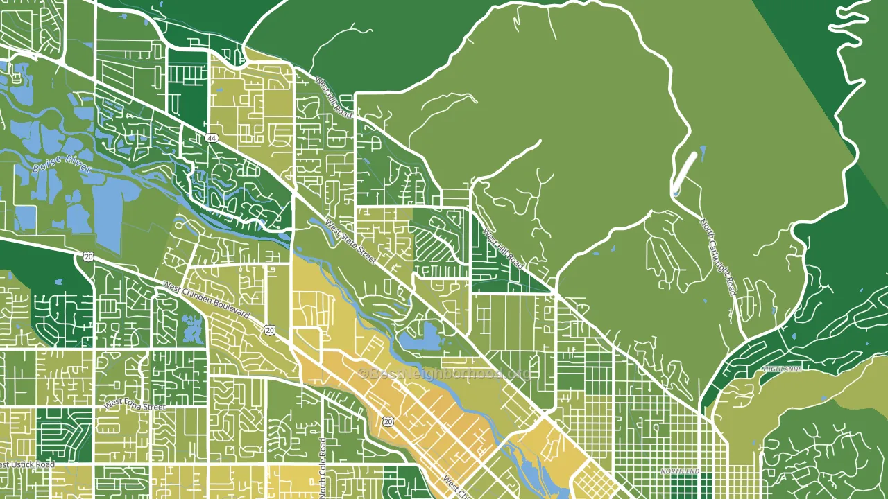 Collister, Boise, ID block-group voter-turnout map