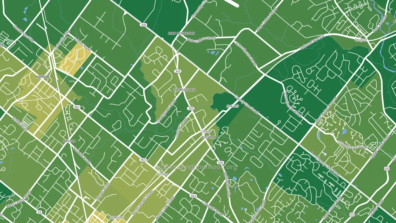 Colmar, PA block-group voter-turnout map
