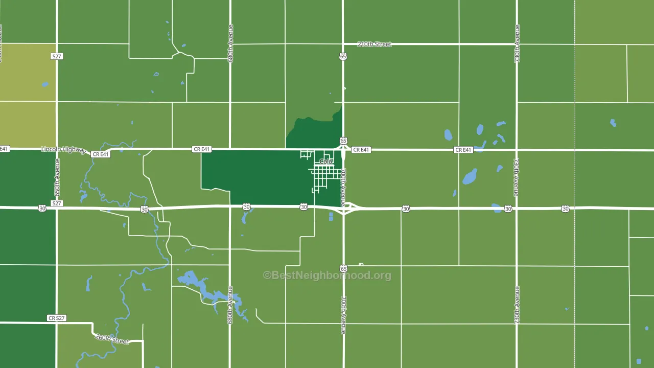 Colo, IA block-group voter-turnout map