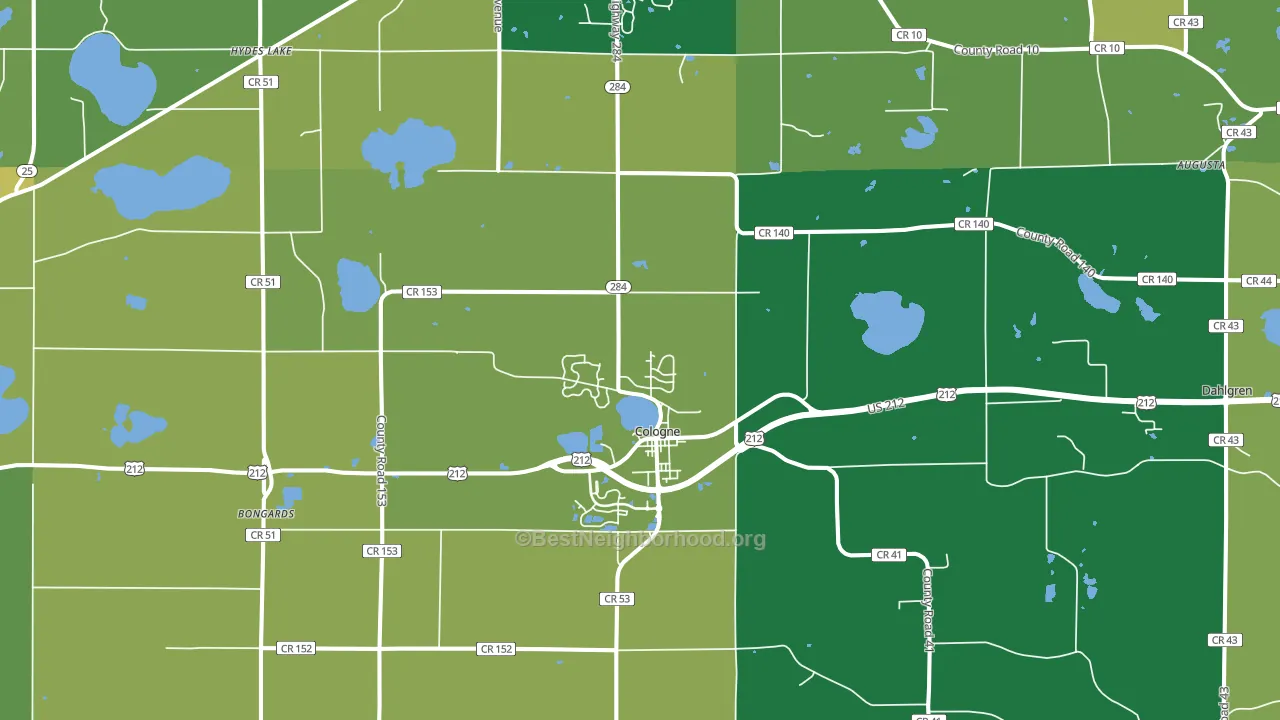 Cologne, MN block-group voter-turnout map