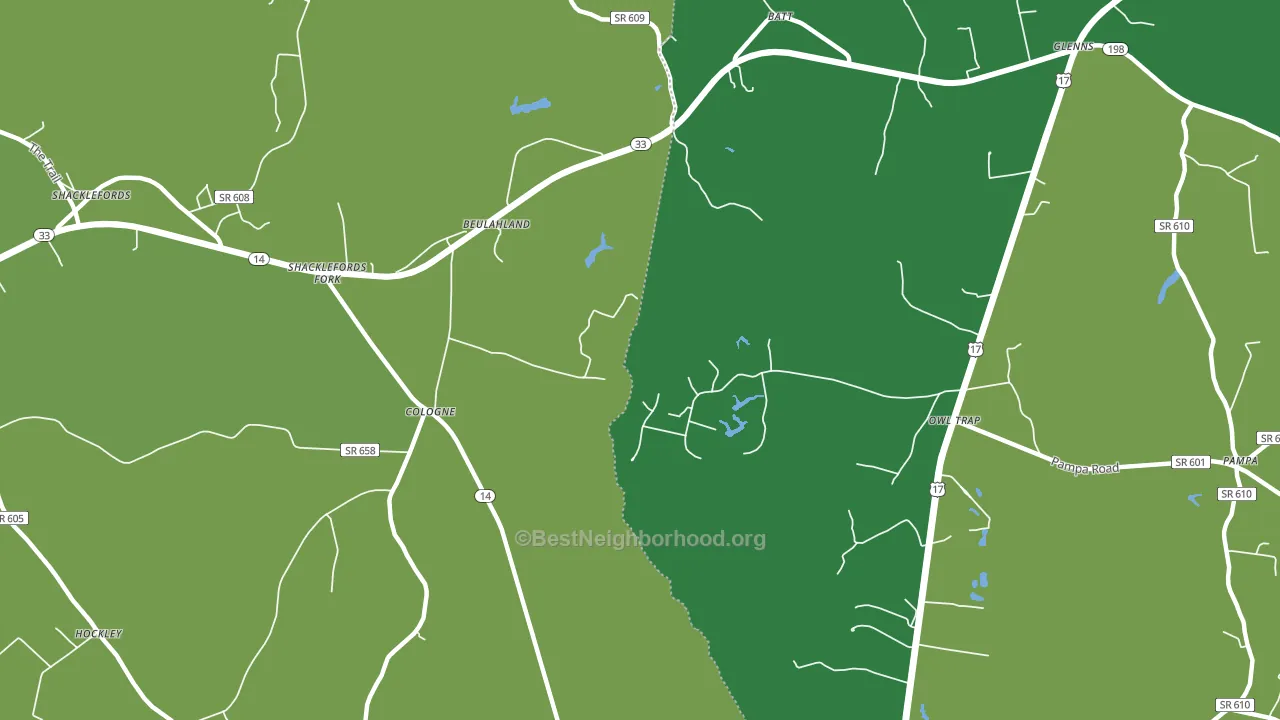 Cologne, VA block-group voter-turnout map