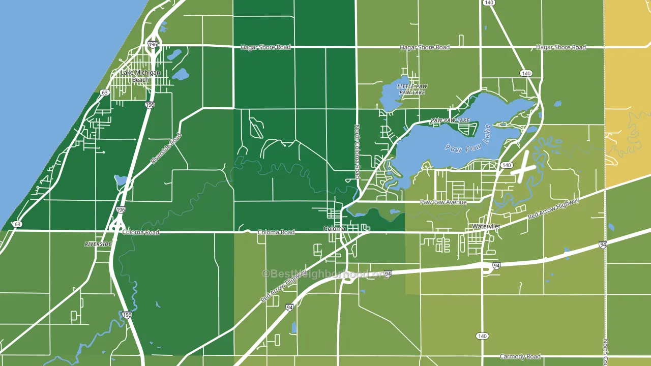 Coloma, MI block-group voter-turnout map