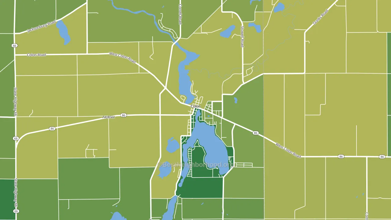 Colon, MI block-group voter-turnout map