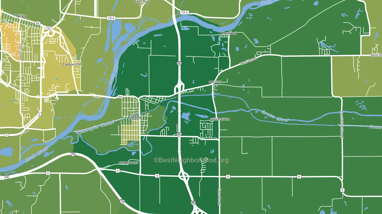 Colona, IL block-group voter-turnout map