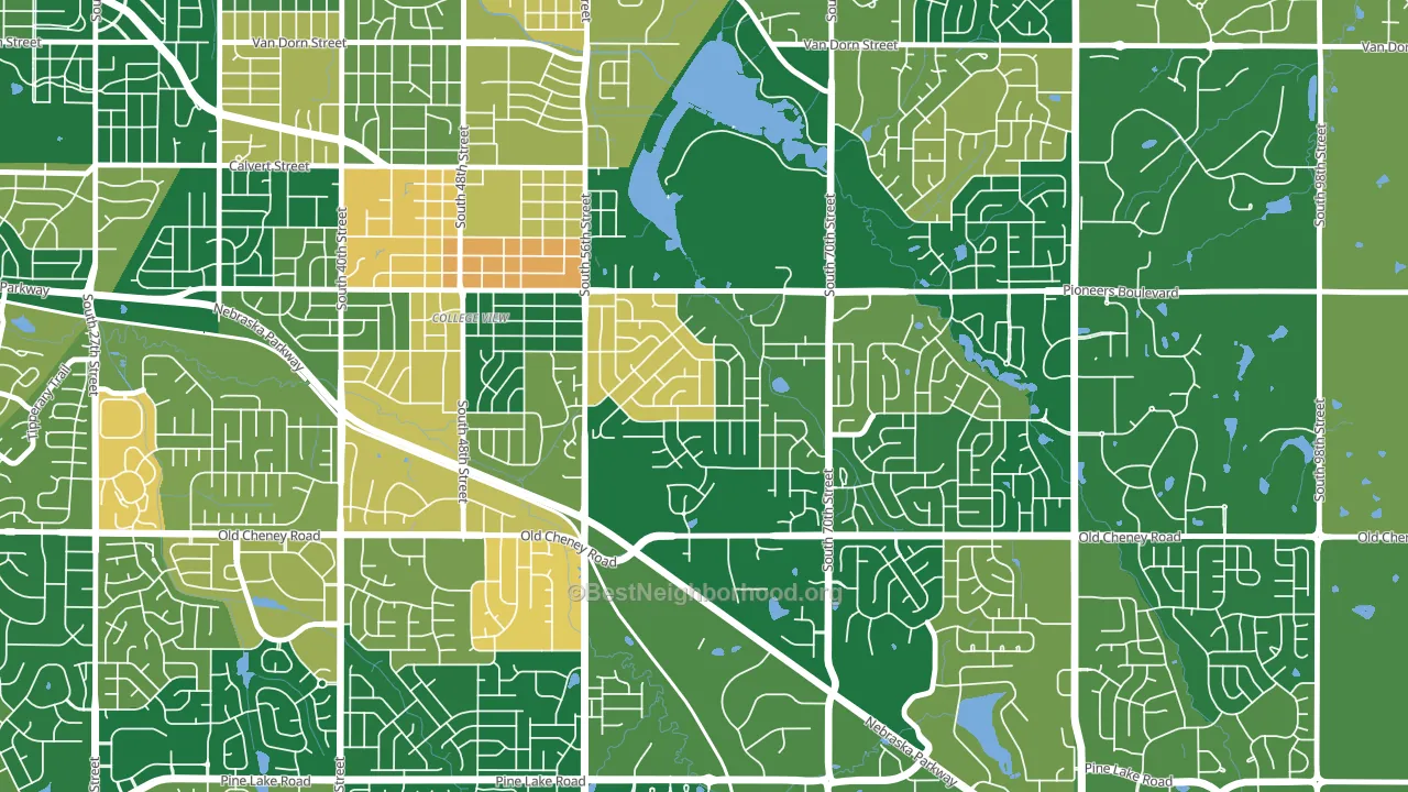 Colonial Hills, Lincoln, NE block-group voter-turnout map