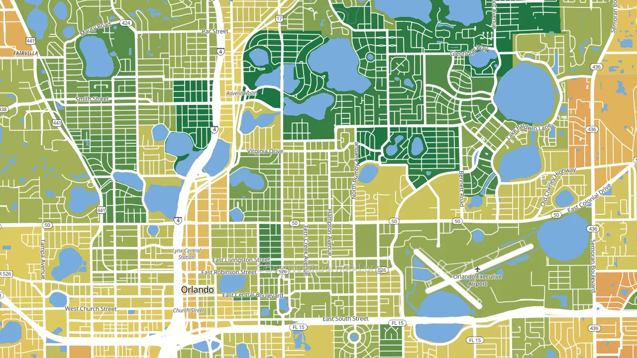 Colonicaltown North, Orlando, FL block-group voter-turnout map