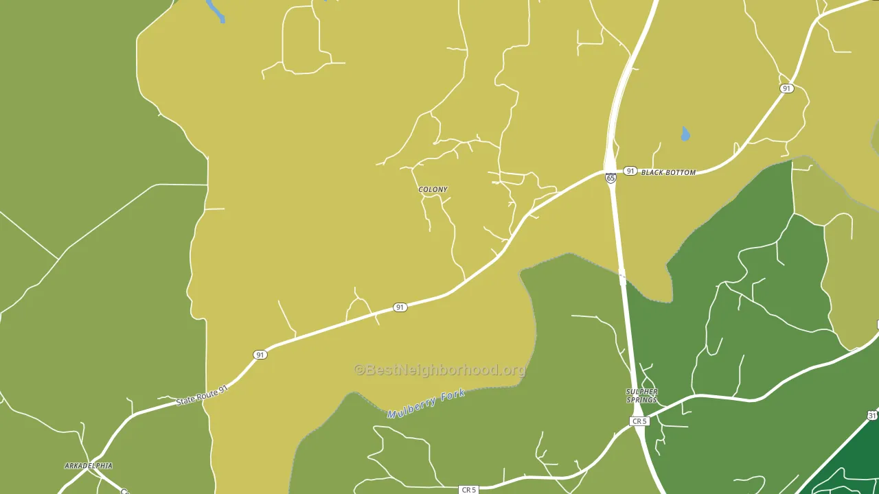 Colony, AL block-group voter-turnout map