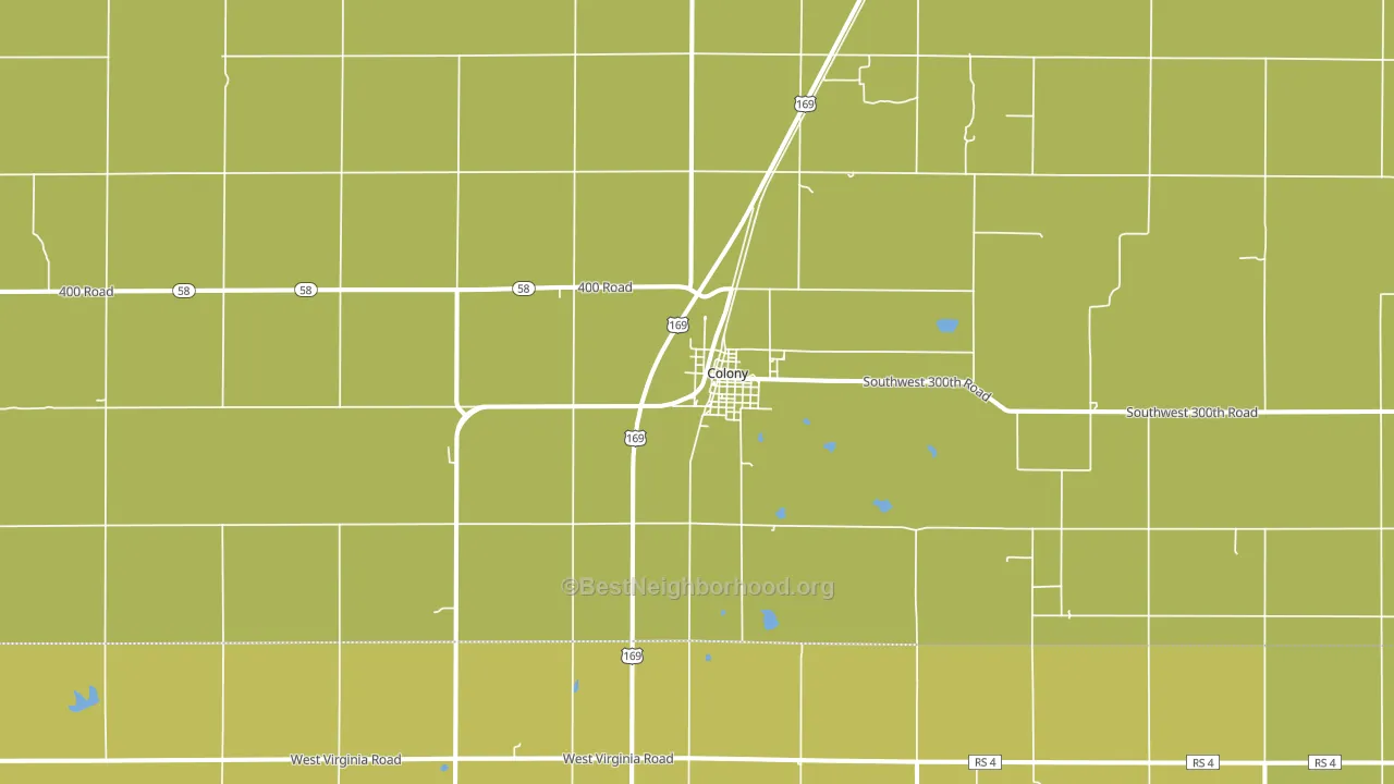 Colony, KS block-group voter-turnout map