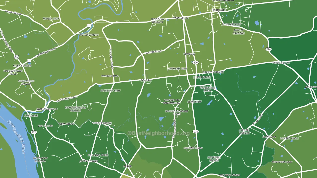 Colora, MD block-group voter-turnout map