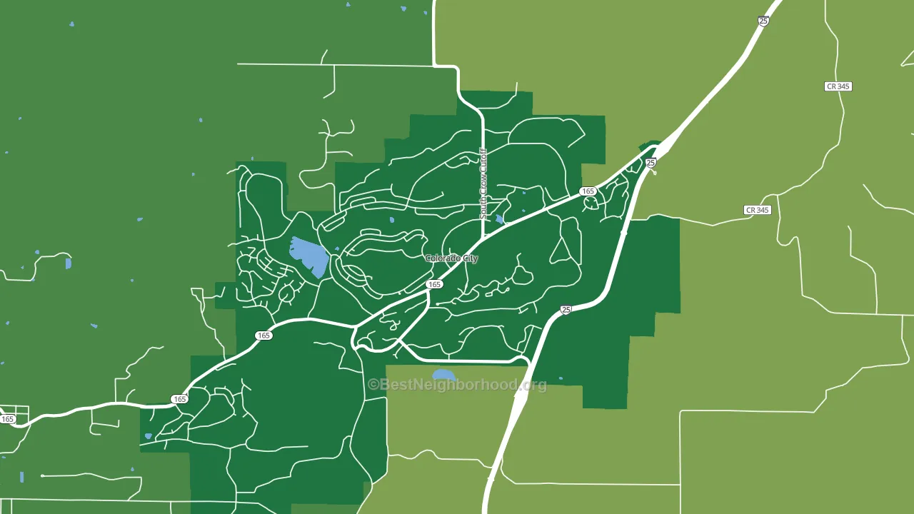 Colorado City, CO block-group voter-turnout map