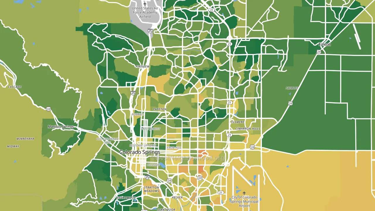 Colorado Springs, CO block-group voter-turnout map