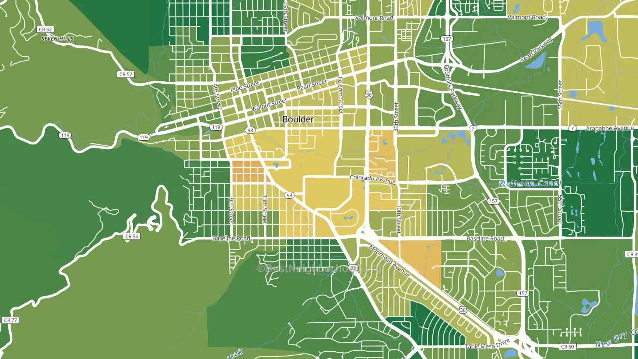 Colorado University, Boulder, CO block-group voter-turnout map