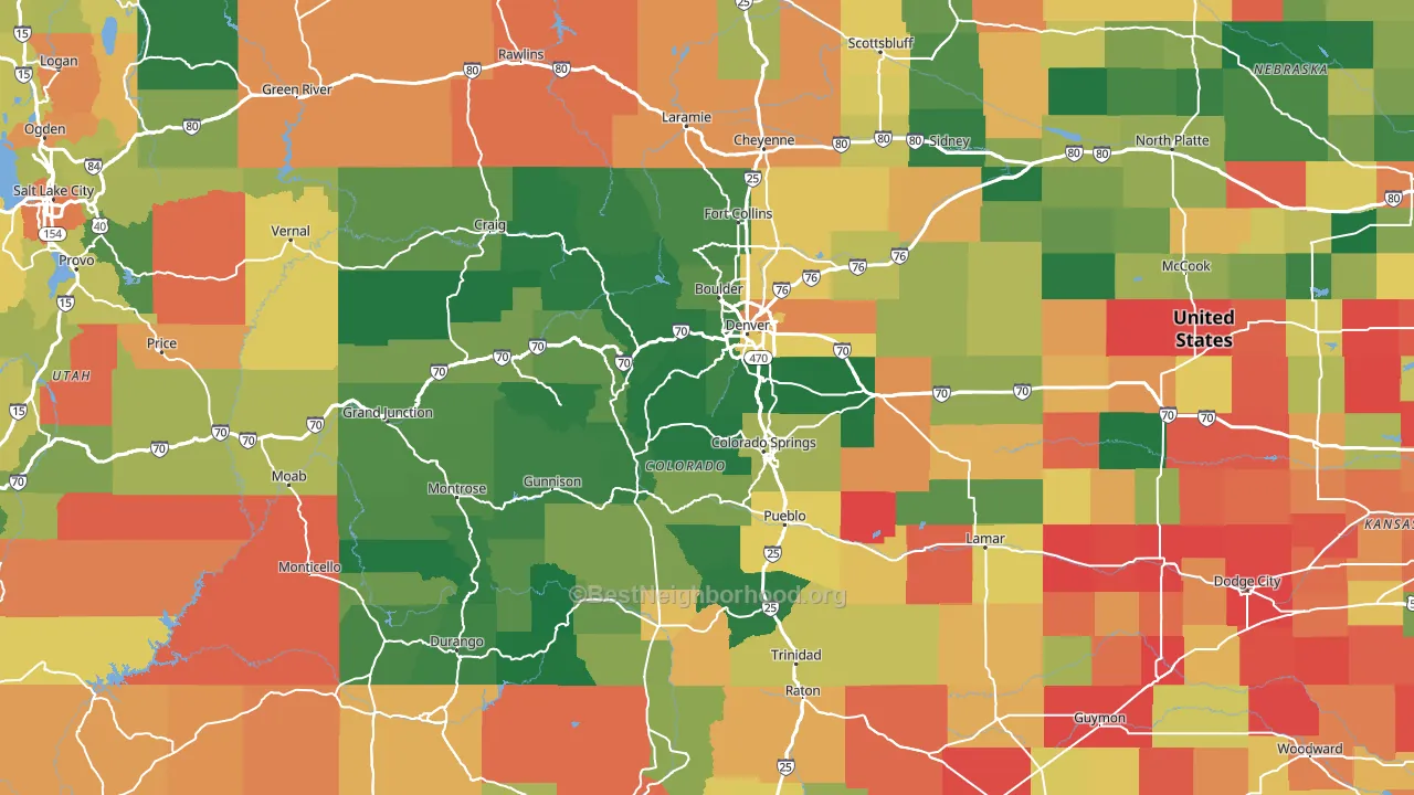 Colorado block-group voter-turnout map