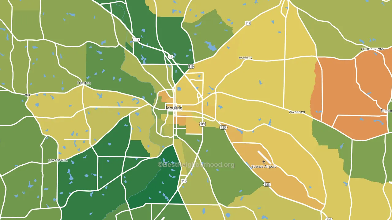 Colquitt County, GA block-group voter-turnout map