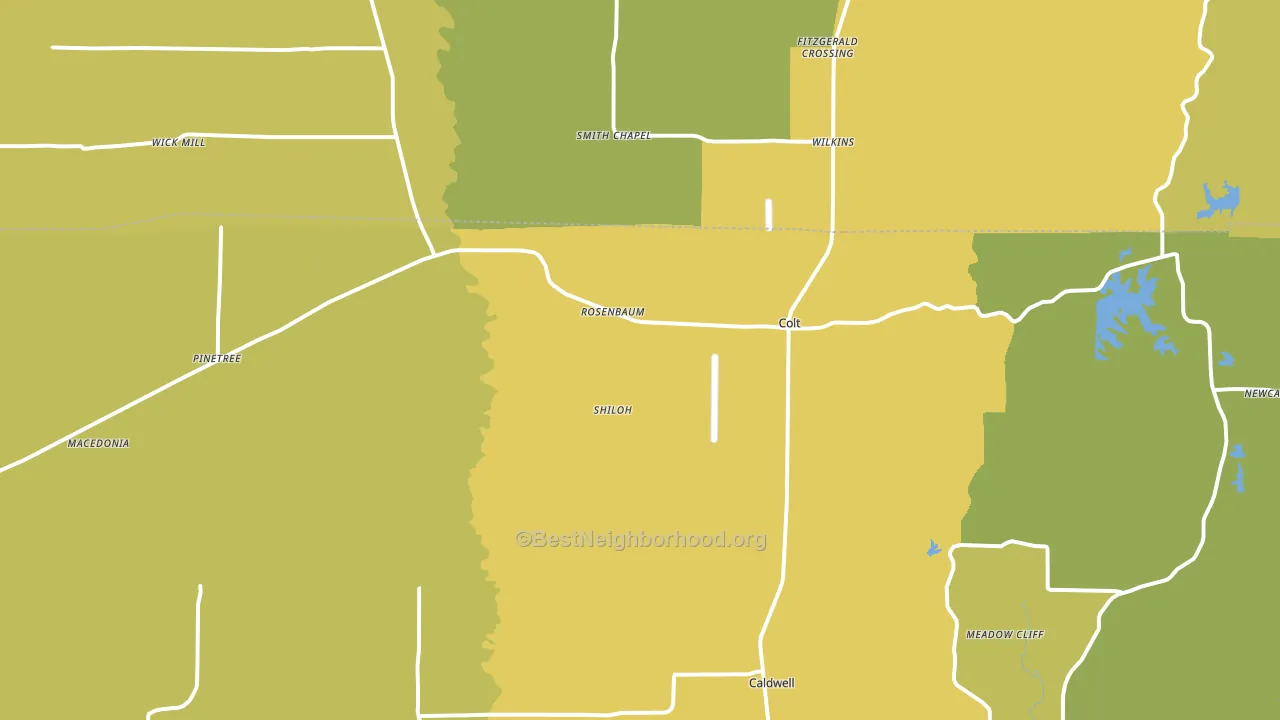 Colt, AR block-group voter-turnout map