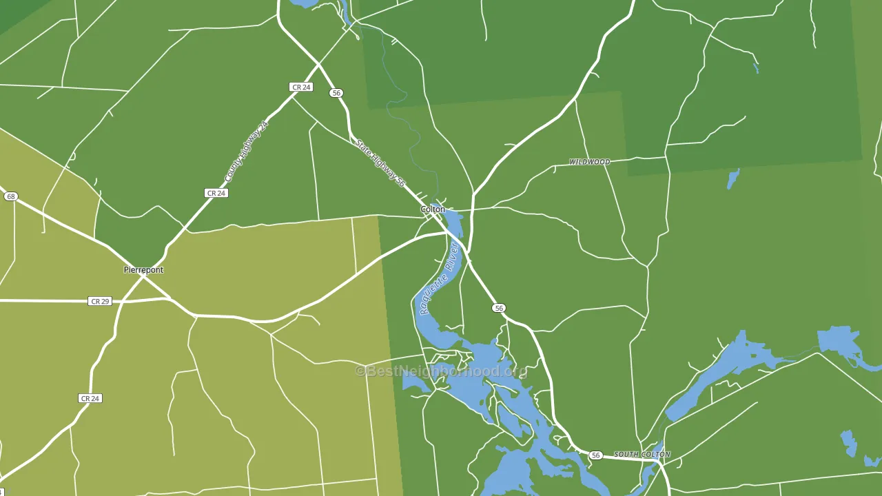 Colton, NY block-group voter-turnout map