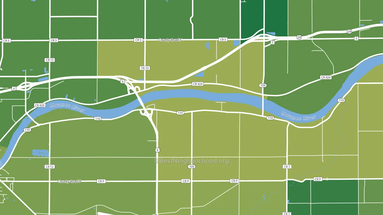 Colton, OH block-group voter-turnout map