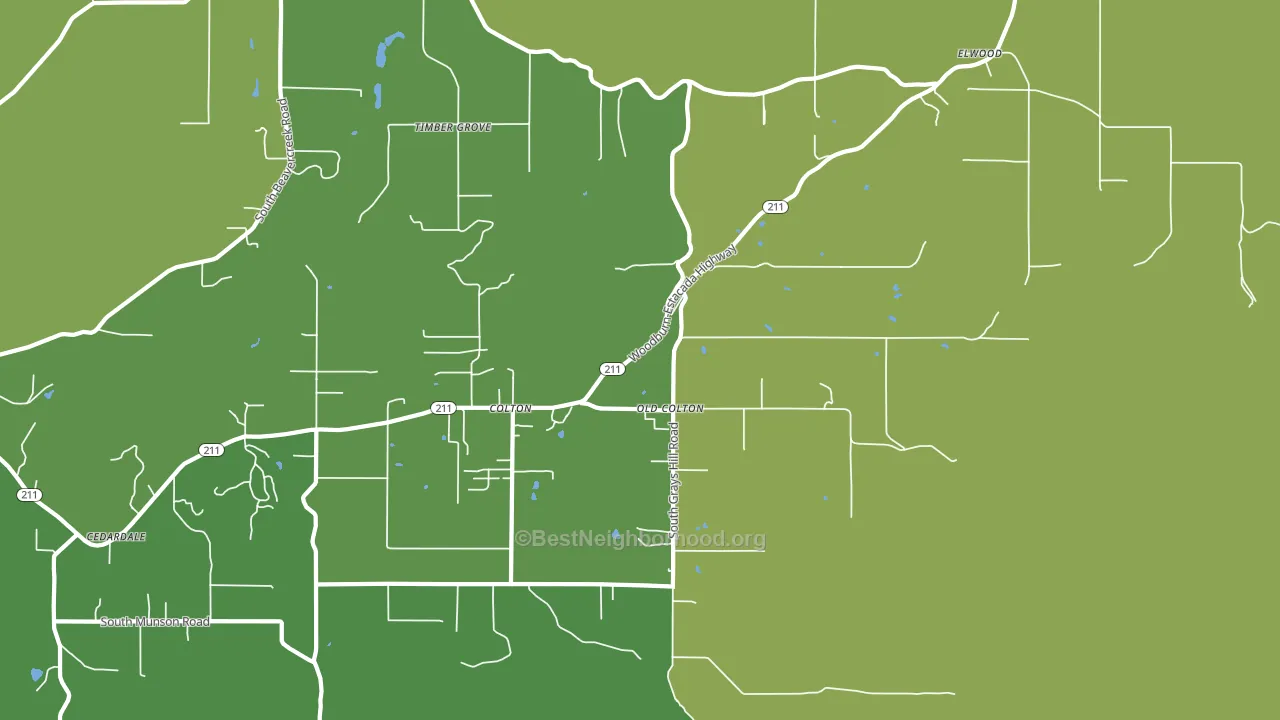 Colton, OR block-group voter-turnout map
