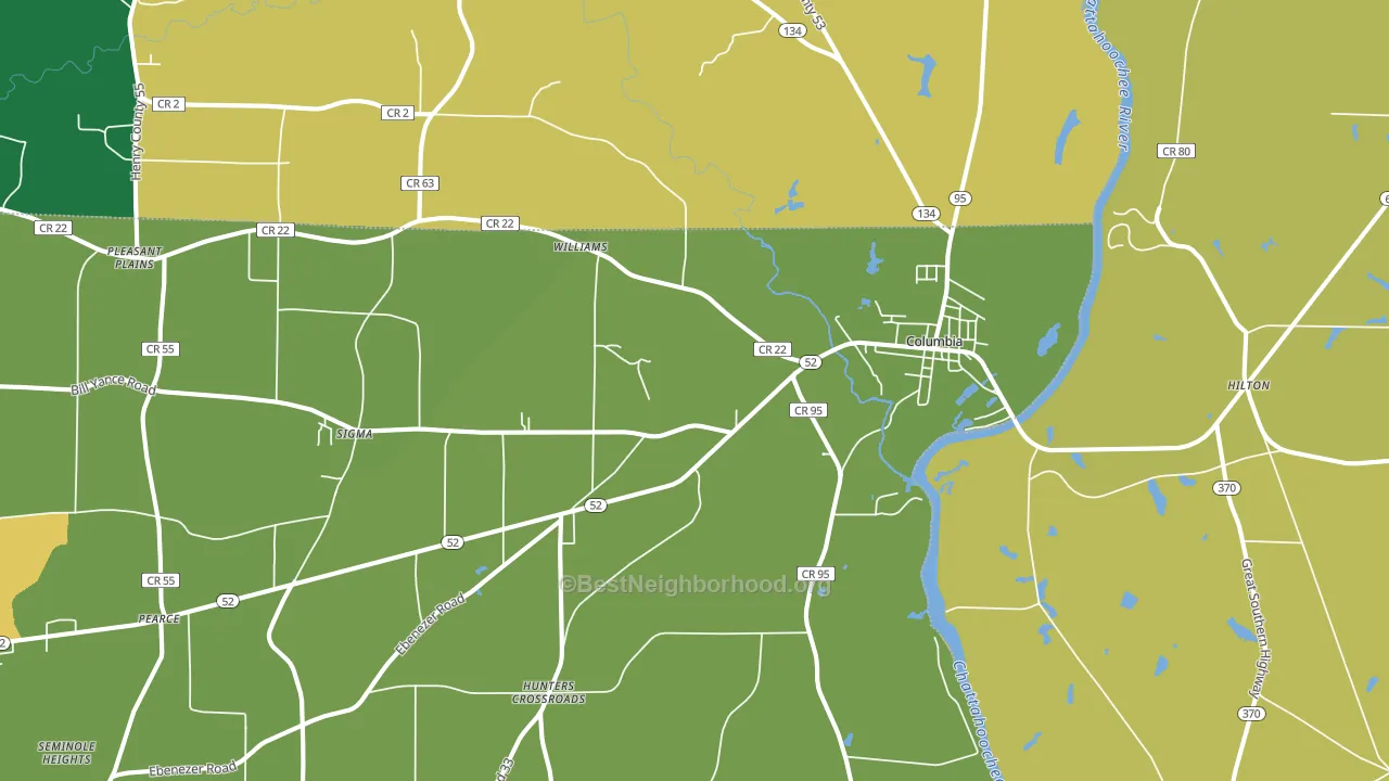 Columbia, AL block-group voter-turnout map