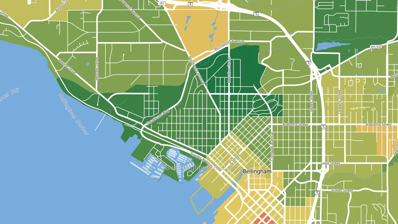 Columbia, Bellingham, WA block-group voter-turnout map