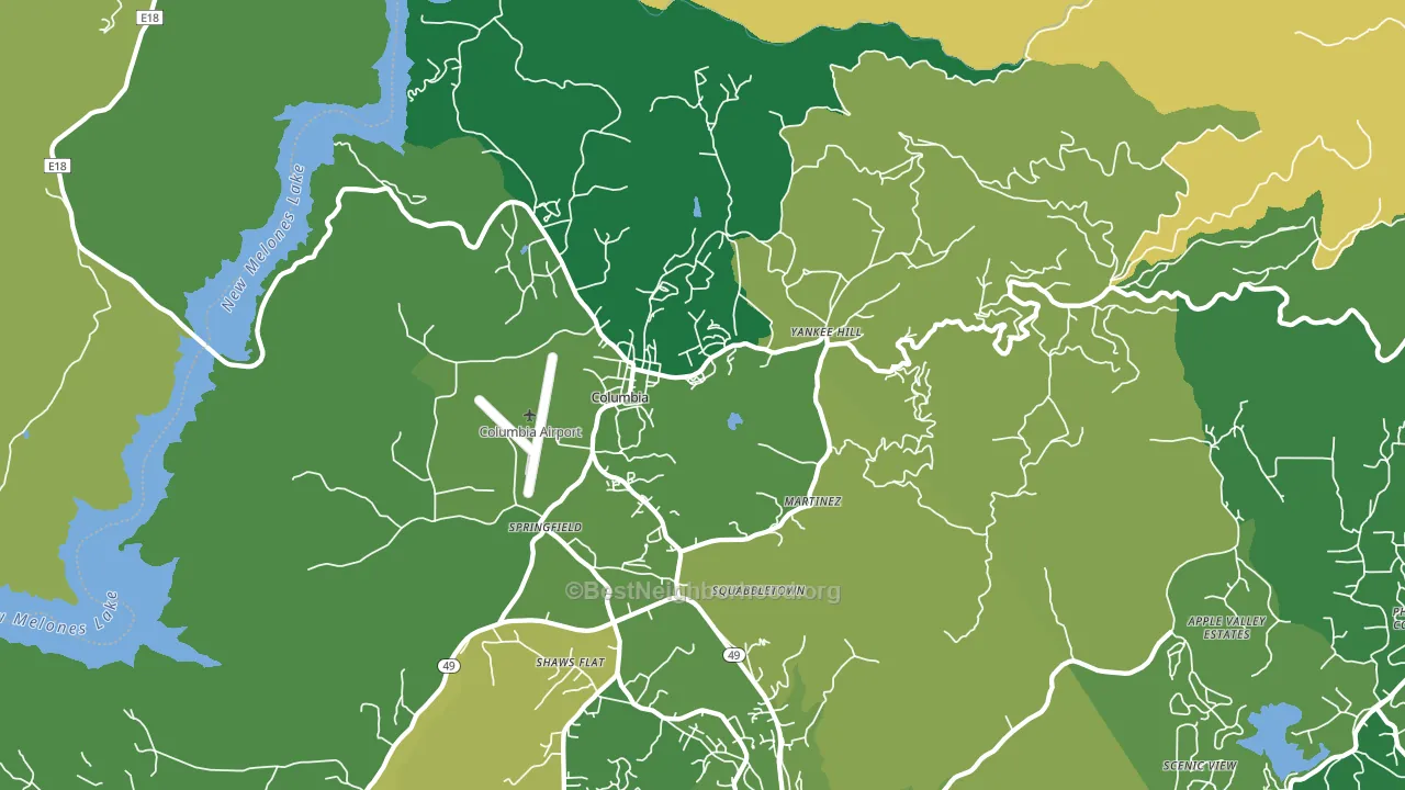 Columbia, CA block-group voter-turnout map