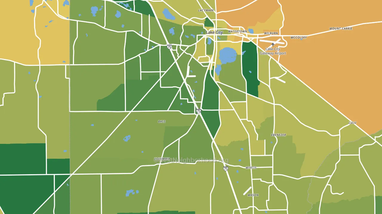 Columbia County, FL block-group voter-turnout map