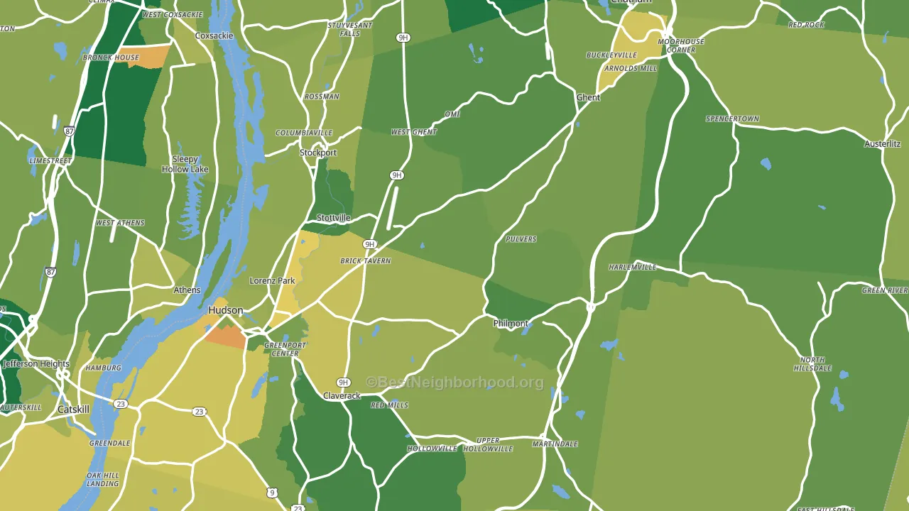Columbia County, NY block-group voter-turnout map