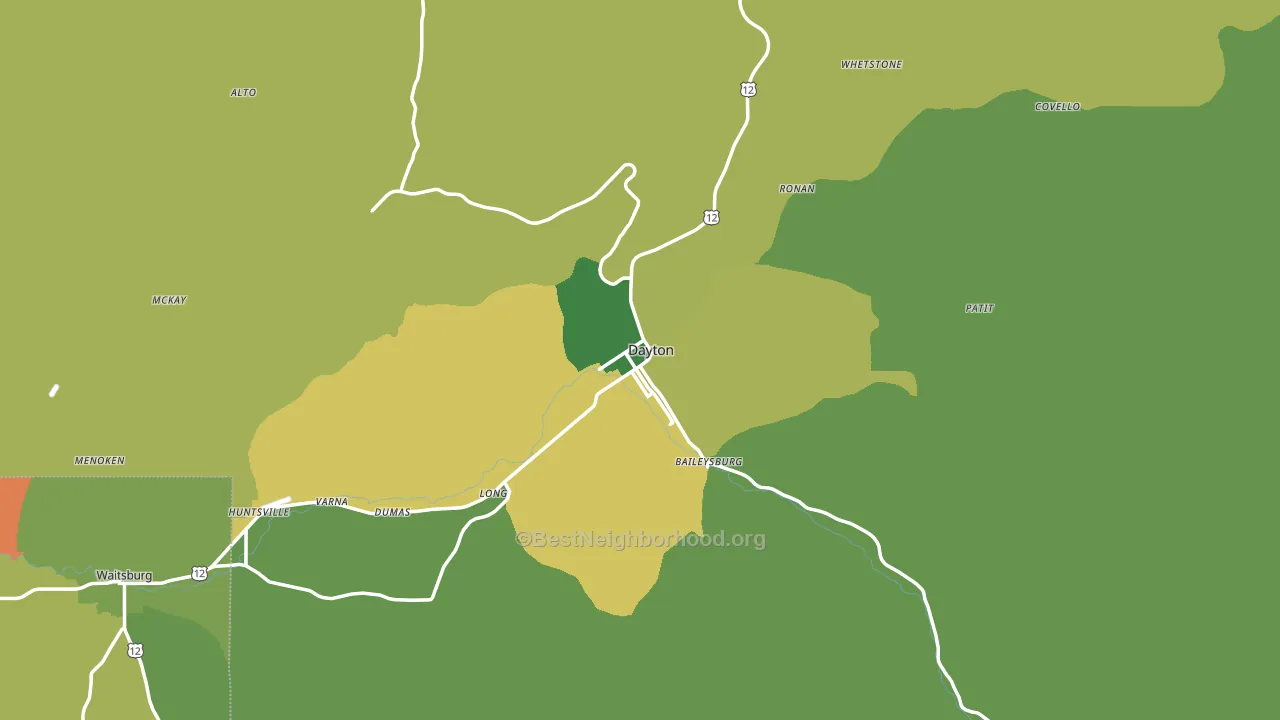 Columbia County, WA block-group voter-turnout map