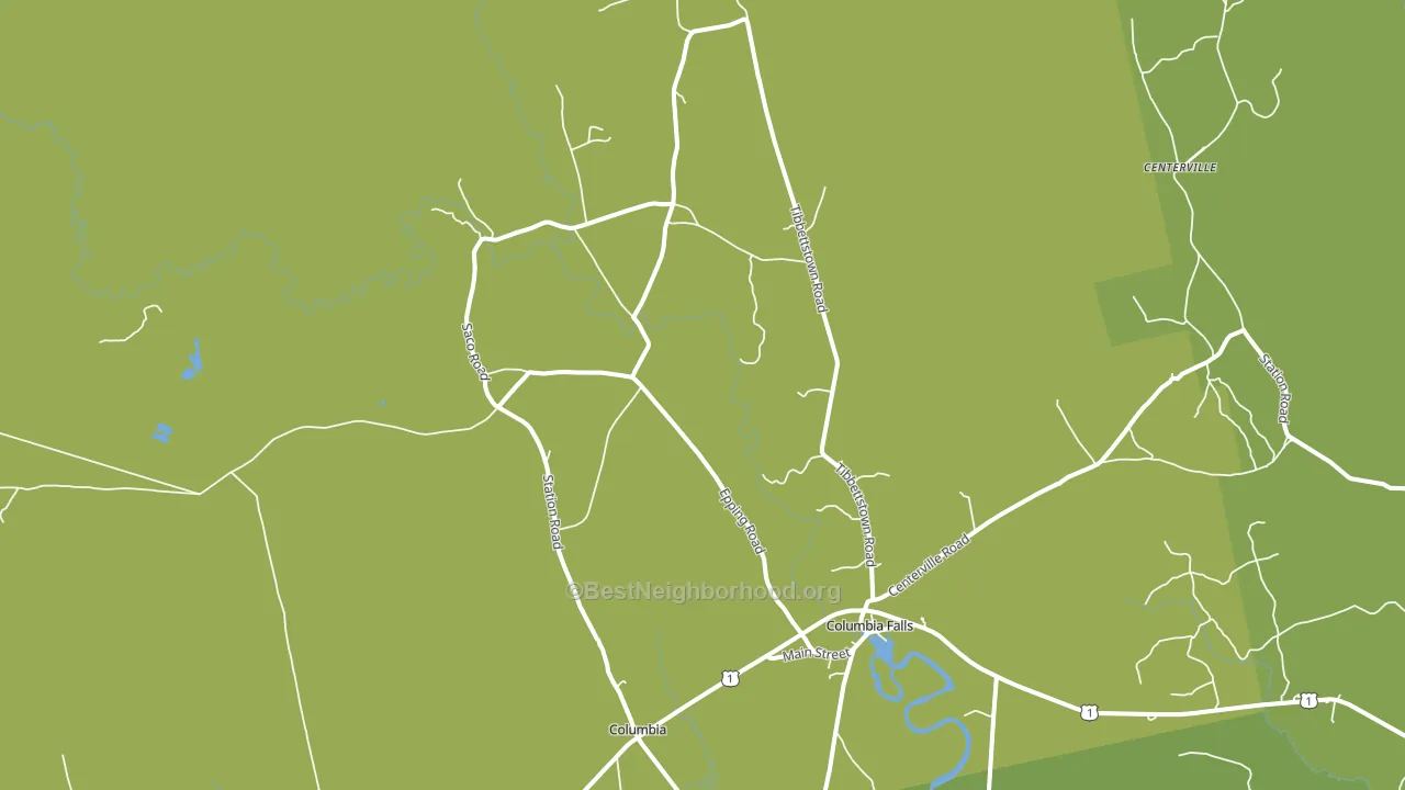 Columbia Falls, ME block-group voter-turnout map