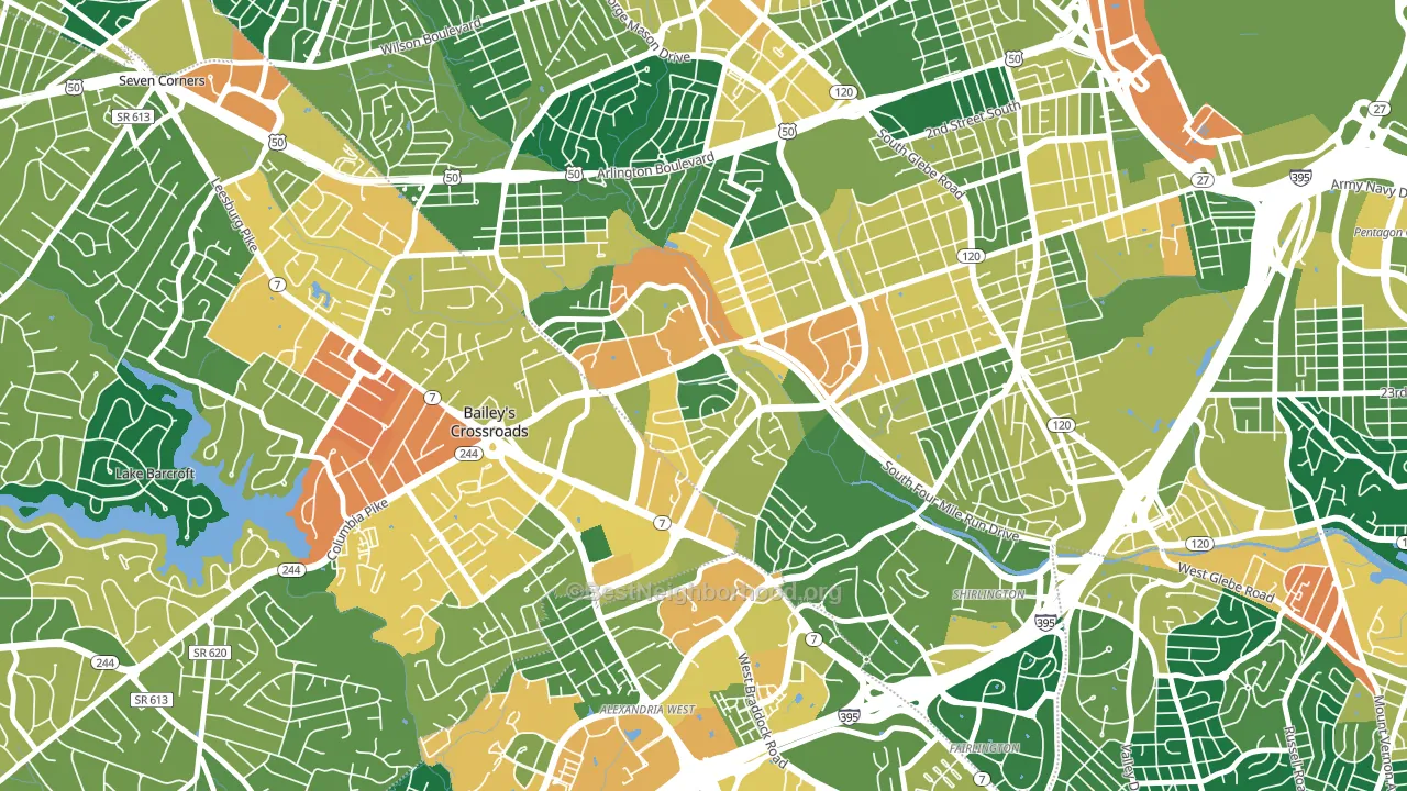Columbia Forest, Arlington, VA block-group voter-turnout map