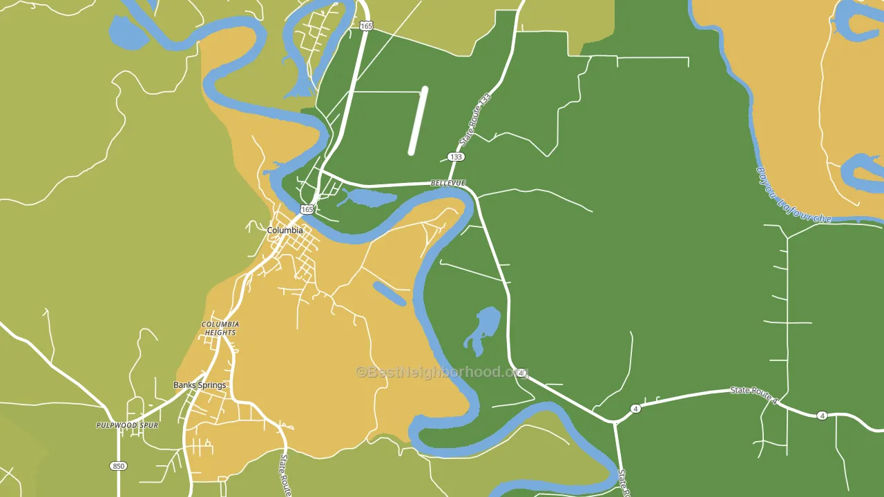Columbia Heights, LA block-group voter-turnout map