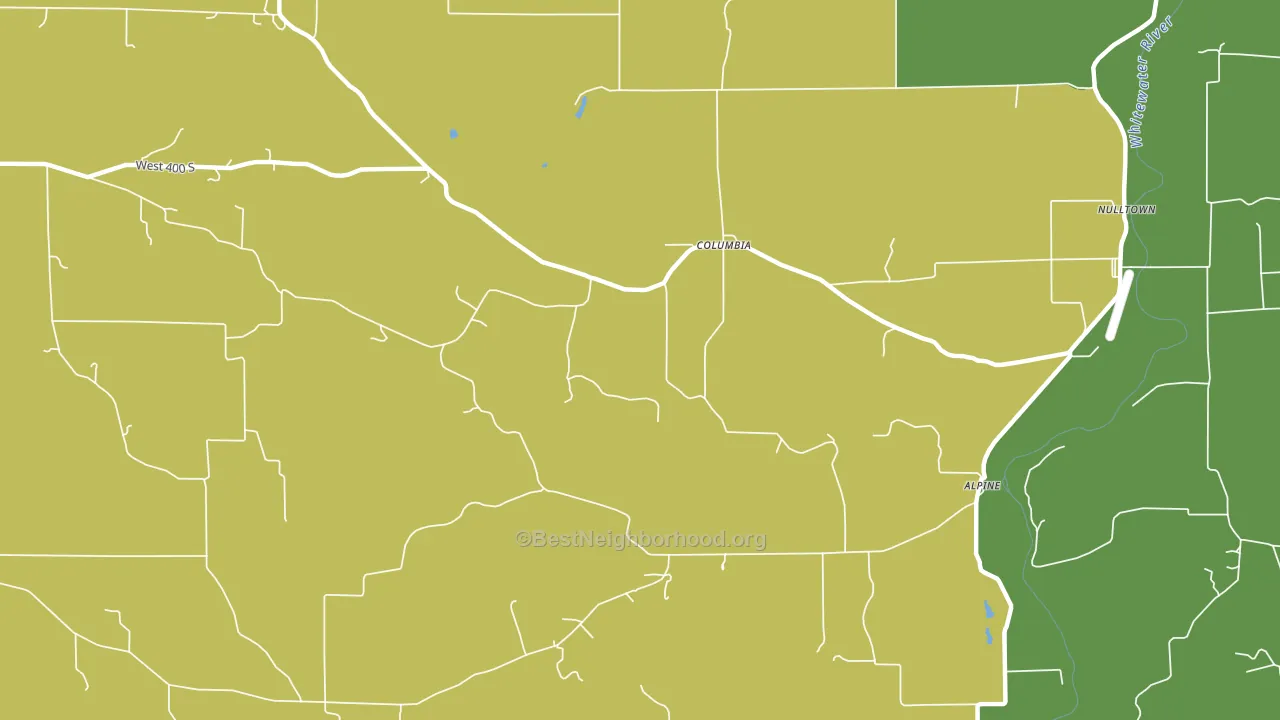Columbia, IN block-group voter-turnout map