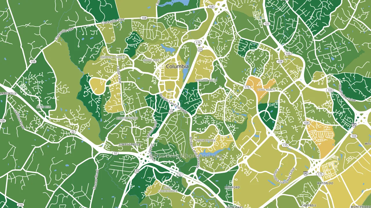 Columbia, MD block-group voter-turnout map