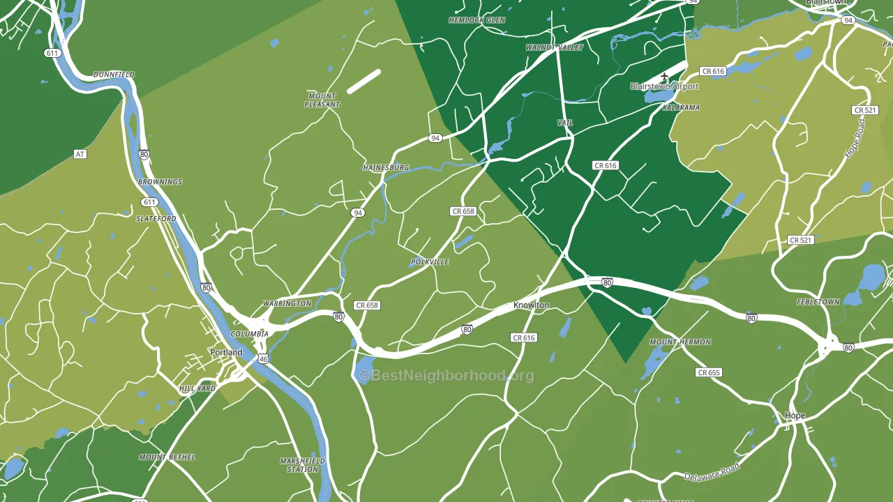 Columbia, NJ block-group voter-turnout map