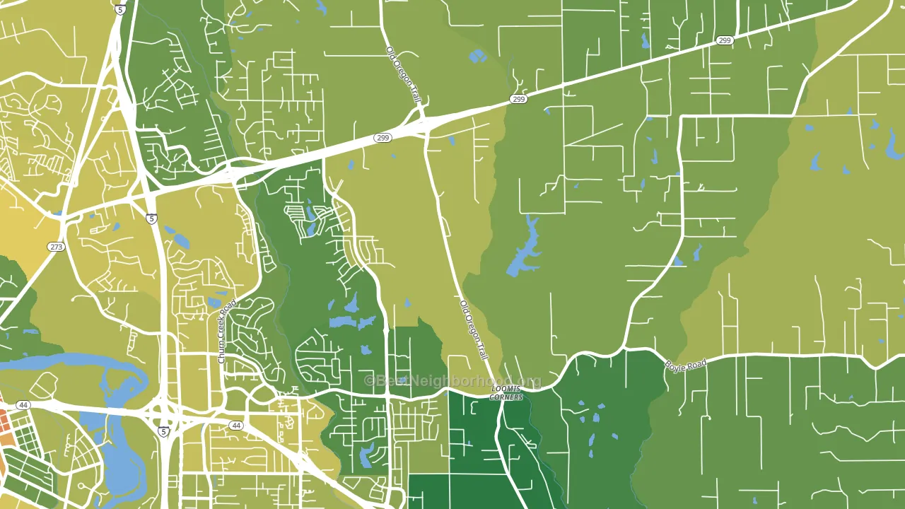 Columbia, Redding, CA block-group voter-turnout map