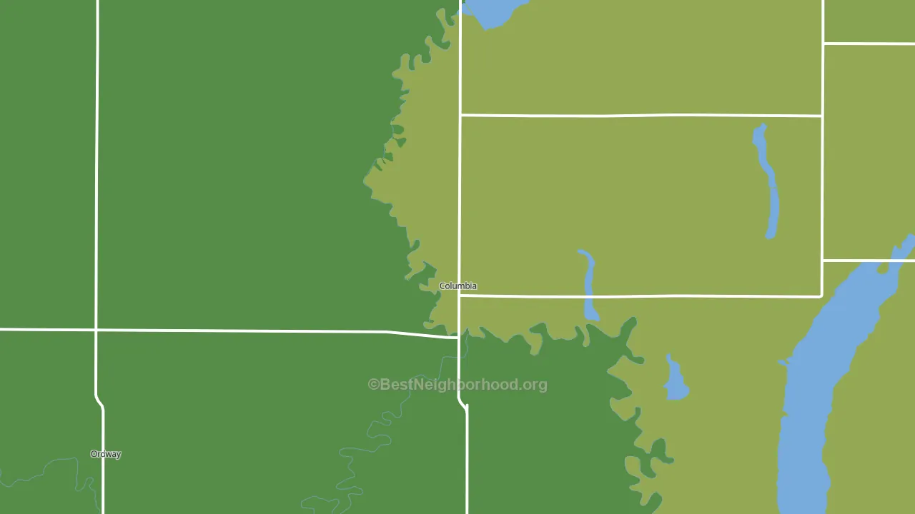 Columbia, SD block-group voter-turnout map
