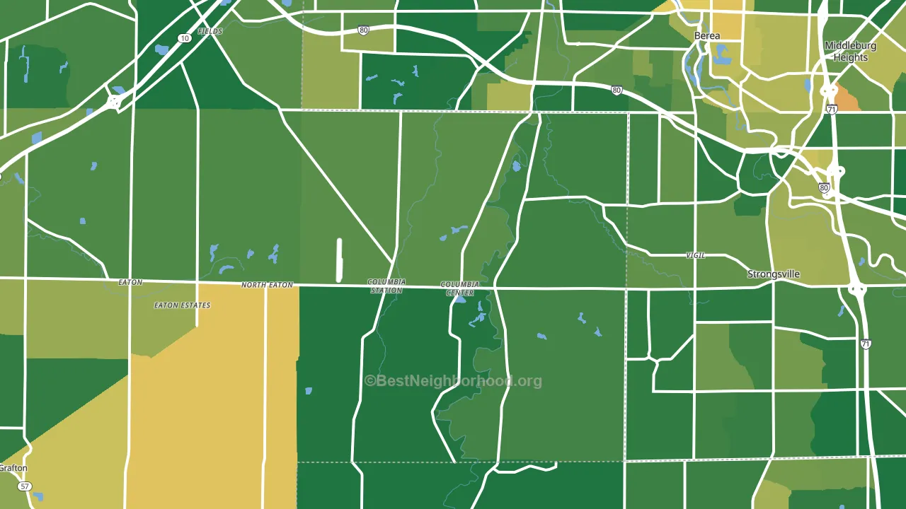 Columbia Station, OH block-group voter-turnout map