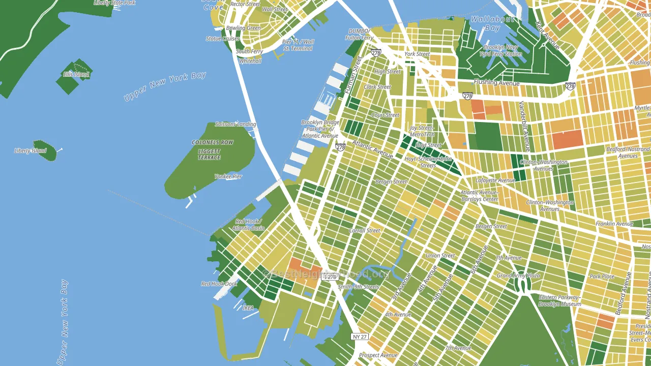 Columbia Street Waterfront District, Brooklyn, NY block-group voter-turnout map
