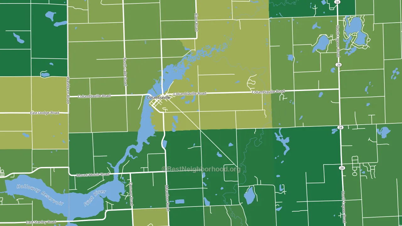 Columbiaville, MI block-group voter-turnout map