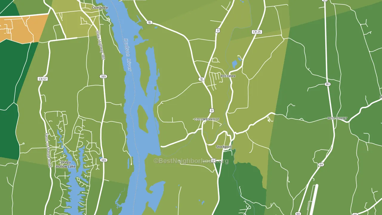 Columbiaville, NY block-group voter-turnout map