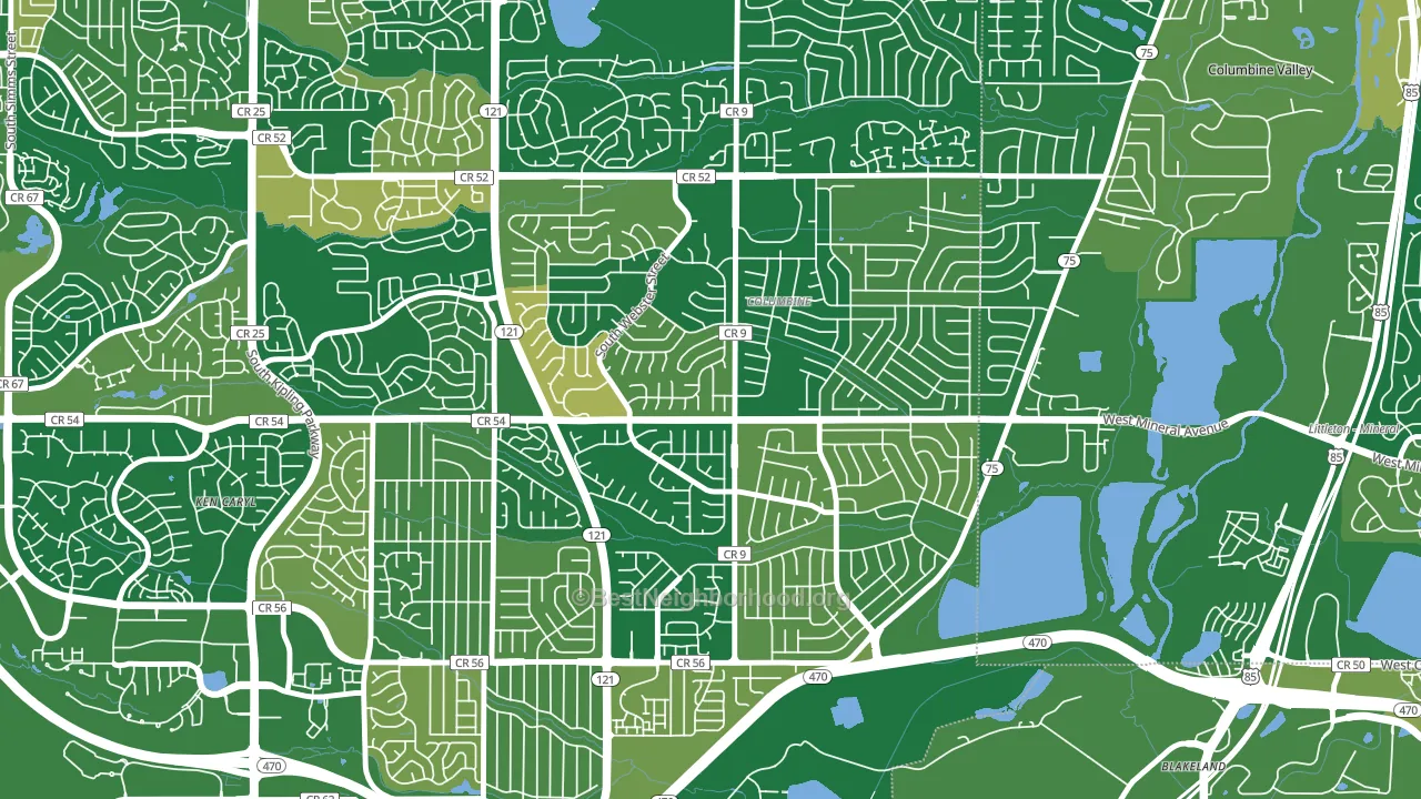 Columbine Knolls South, Columbine, CO block-group voter-turnout map