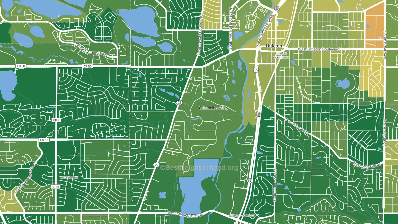 Columbine Valley, CO block-group voter-turnout map