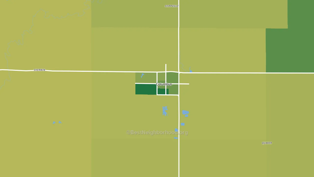 Columbus, KS block-group voter-turnout map