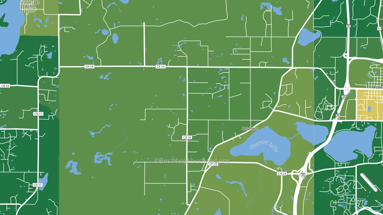 Columbus, MN block-group voter-turnout map