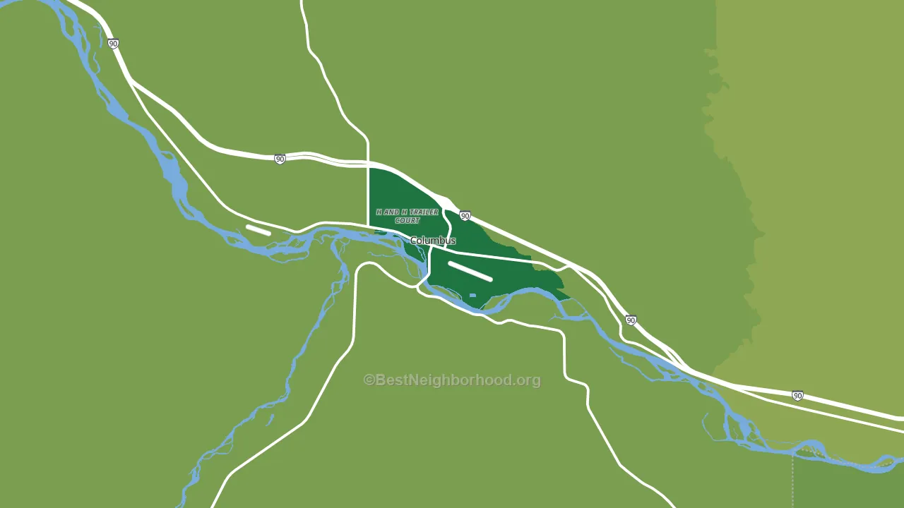 Columbus, MT block-group voter-turnout map