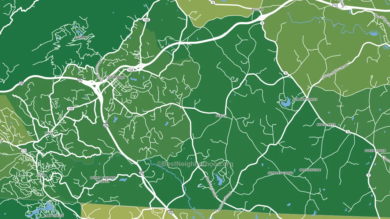 Columbus, NC block-group voter-turnout map