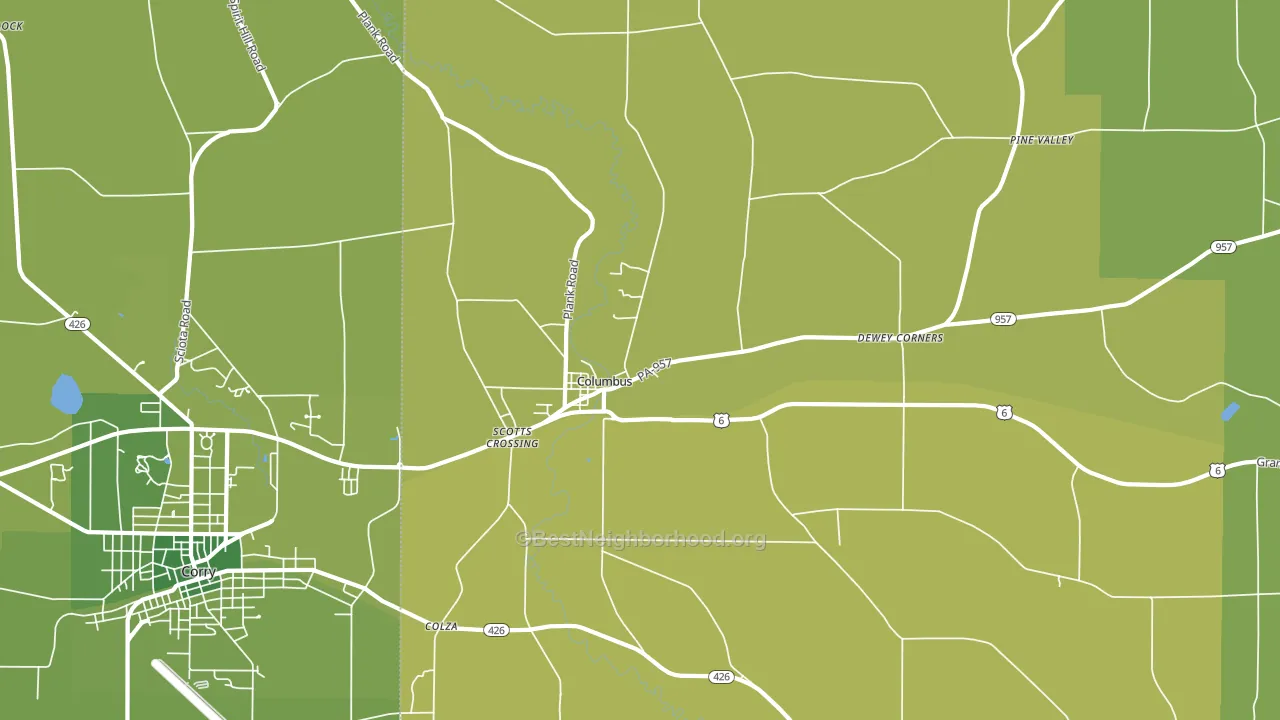 Columbus, PA block-group voter-turnout map